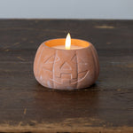 Orange Jack O Lantern 3D Flame Candle