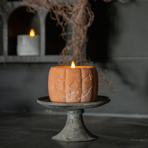 Orange Jack O Lantern 3D Flame Candle