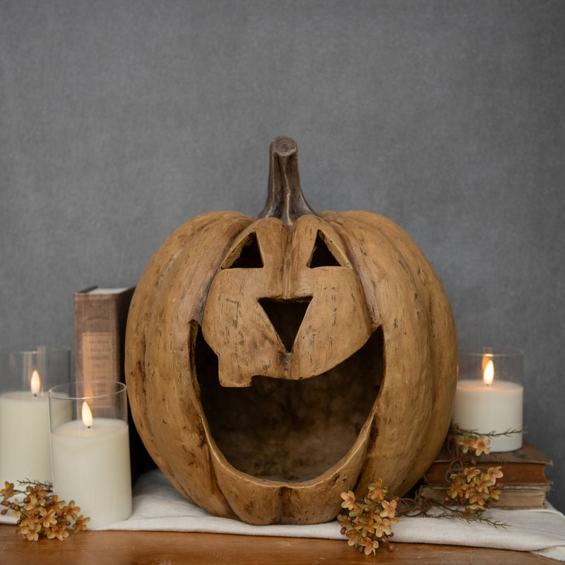15" Beige Big Mouth Pumpkin